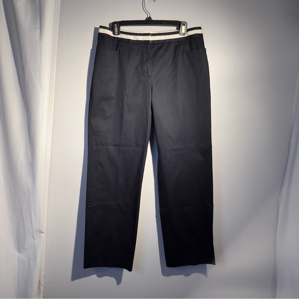 Talbots Navy Chinos with White Trim